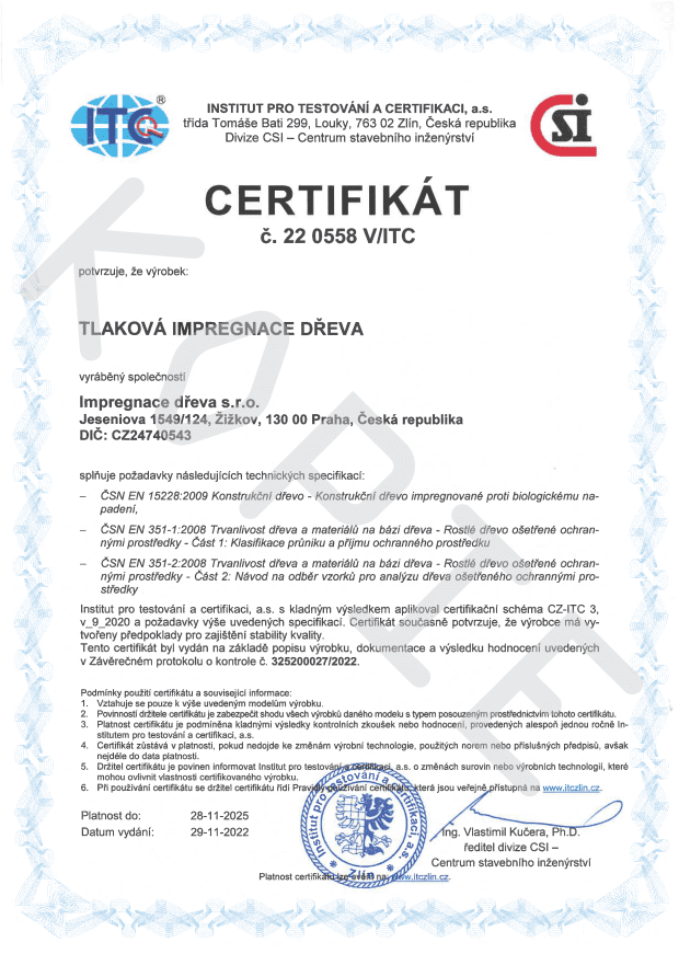 Tlaková impregnace dřeva s tlakovou impregnací pro zvýšenou odolnost a dlouhou životnost.