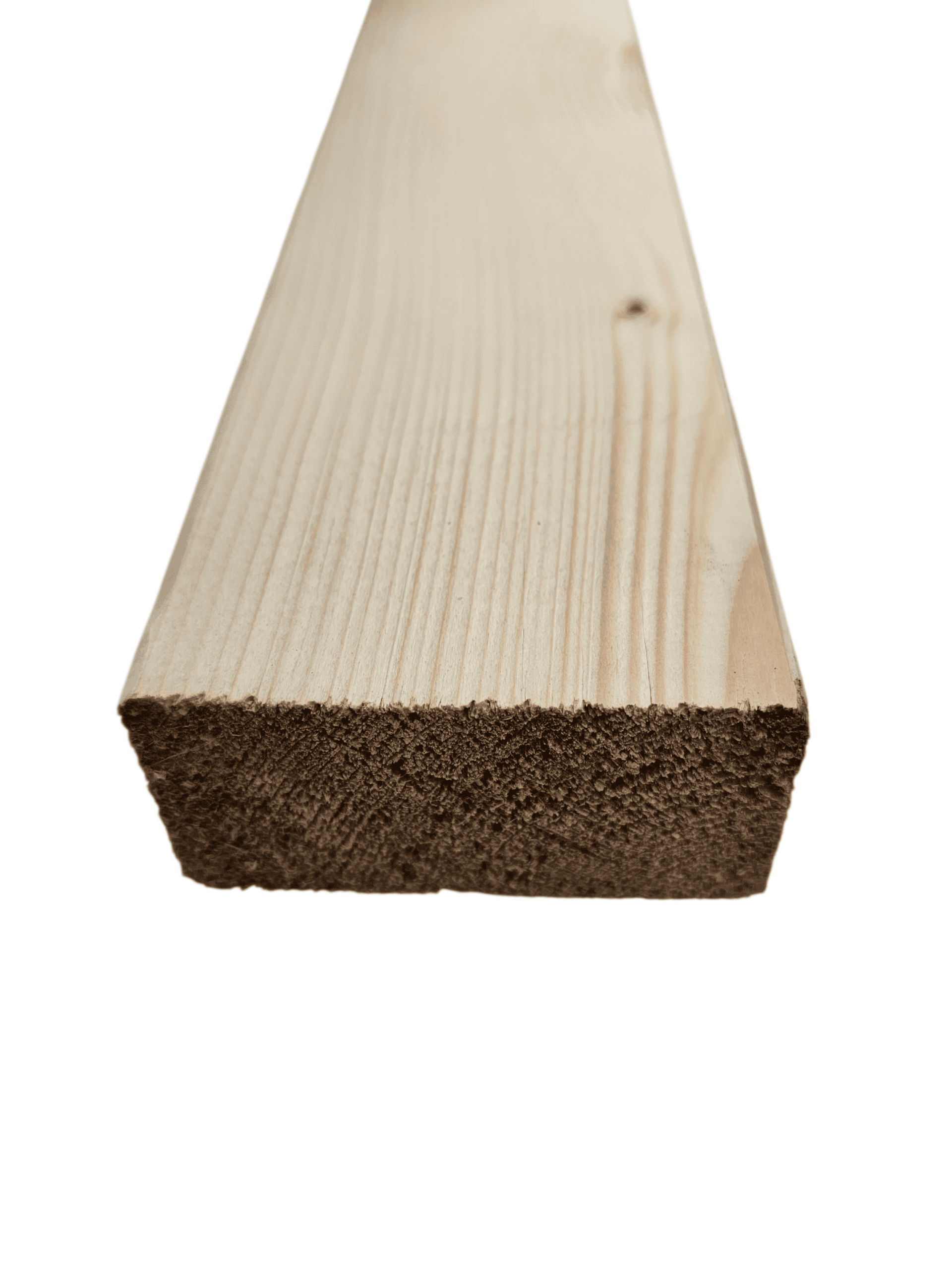 Tlakem impregnované terasové prkno z evropského modřínu, 27x142x4000 mm, jemná/hrubá, kv. A/B.