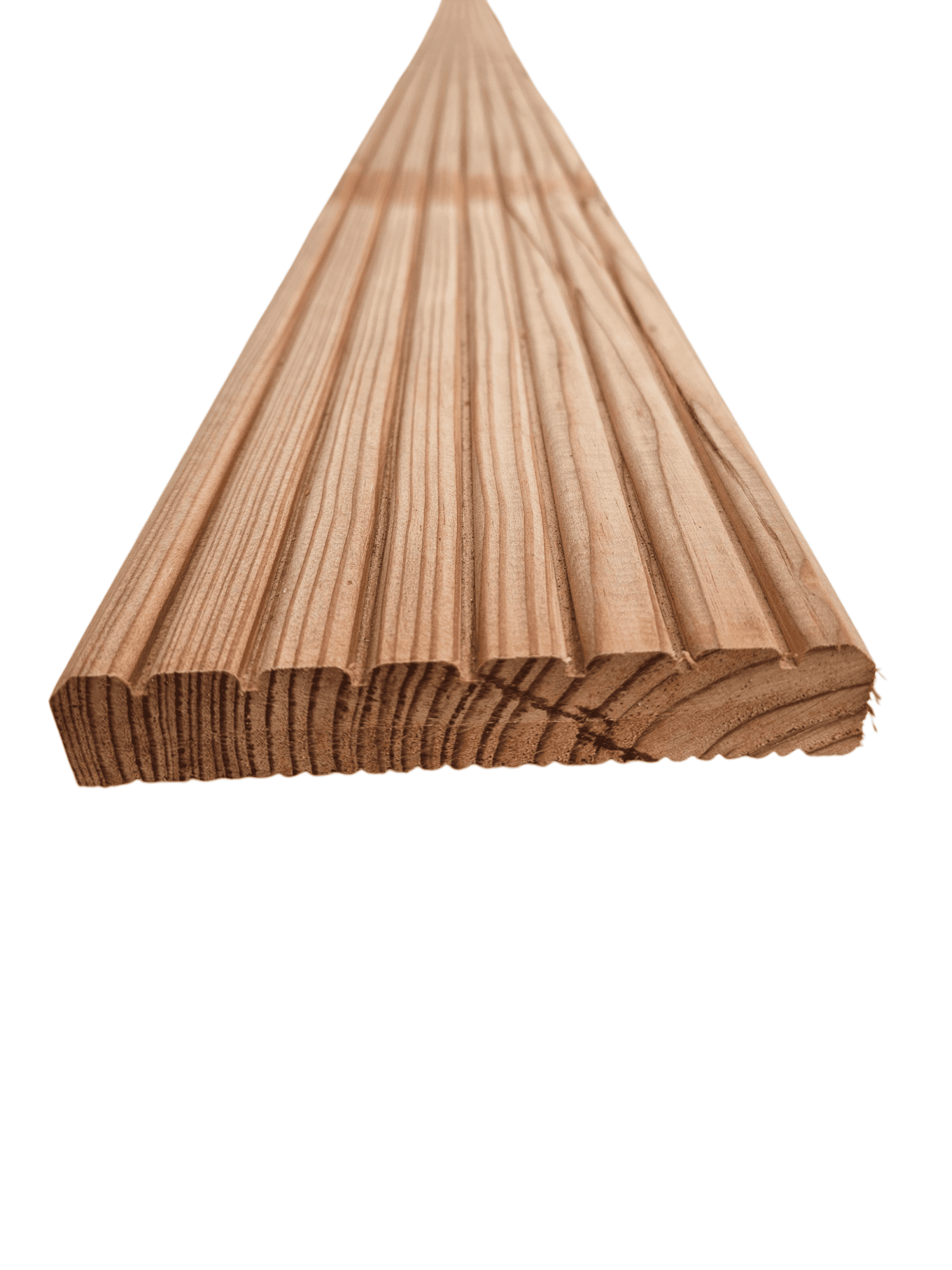 Terasová prkna z evropského modřínu s tlakovou impregnací, vhodná pro venkovní terasy a zahradní posezení.